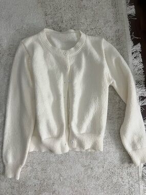 Classic Women's Cream Button-Up Knit Cardigan